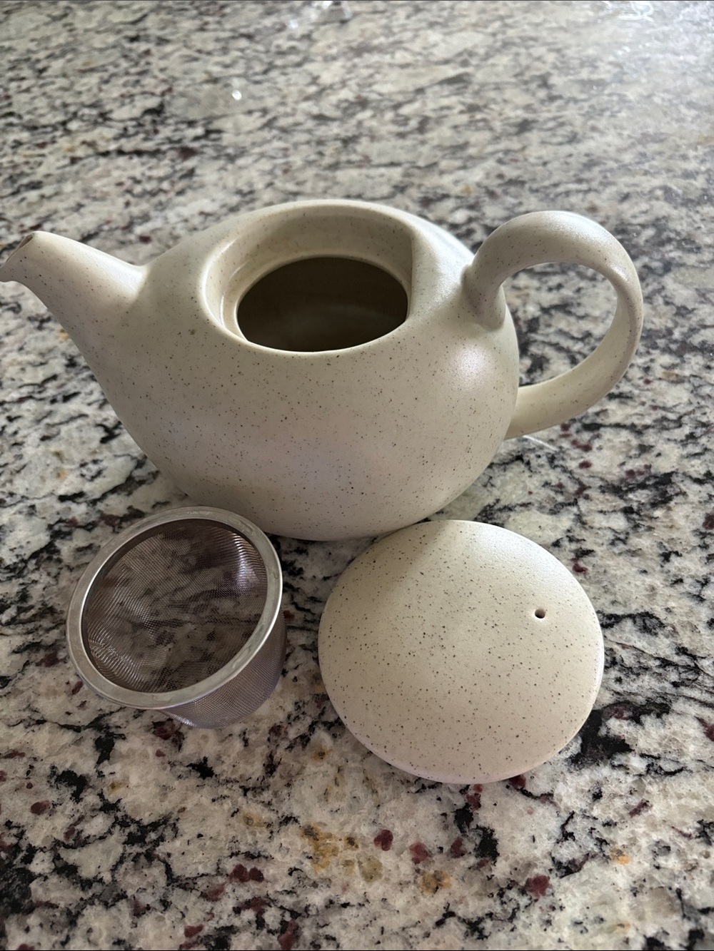 Minimalist Cream Ceramic Teapot - Modern Home Art